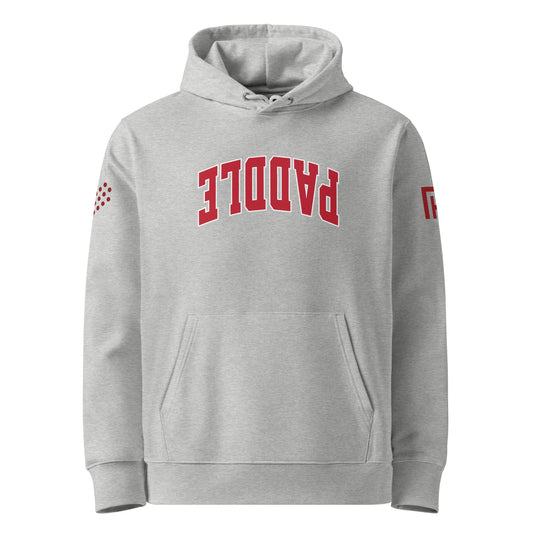Paddle Tennis Hoodie With Upside-Down Red & White Text