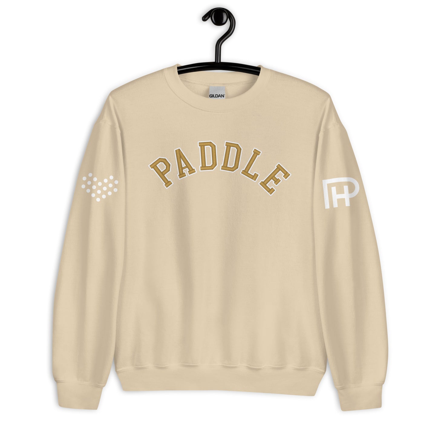 Paddle Tennis Crewneck Sweater With Tan Text