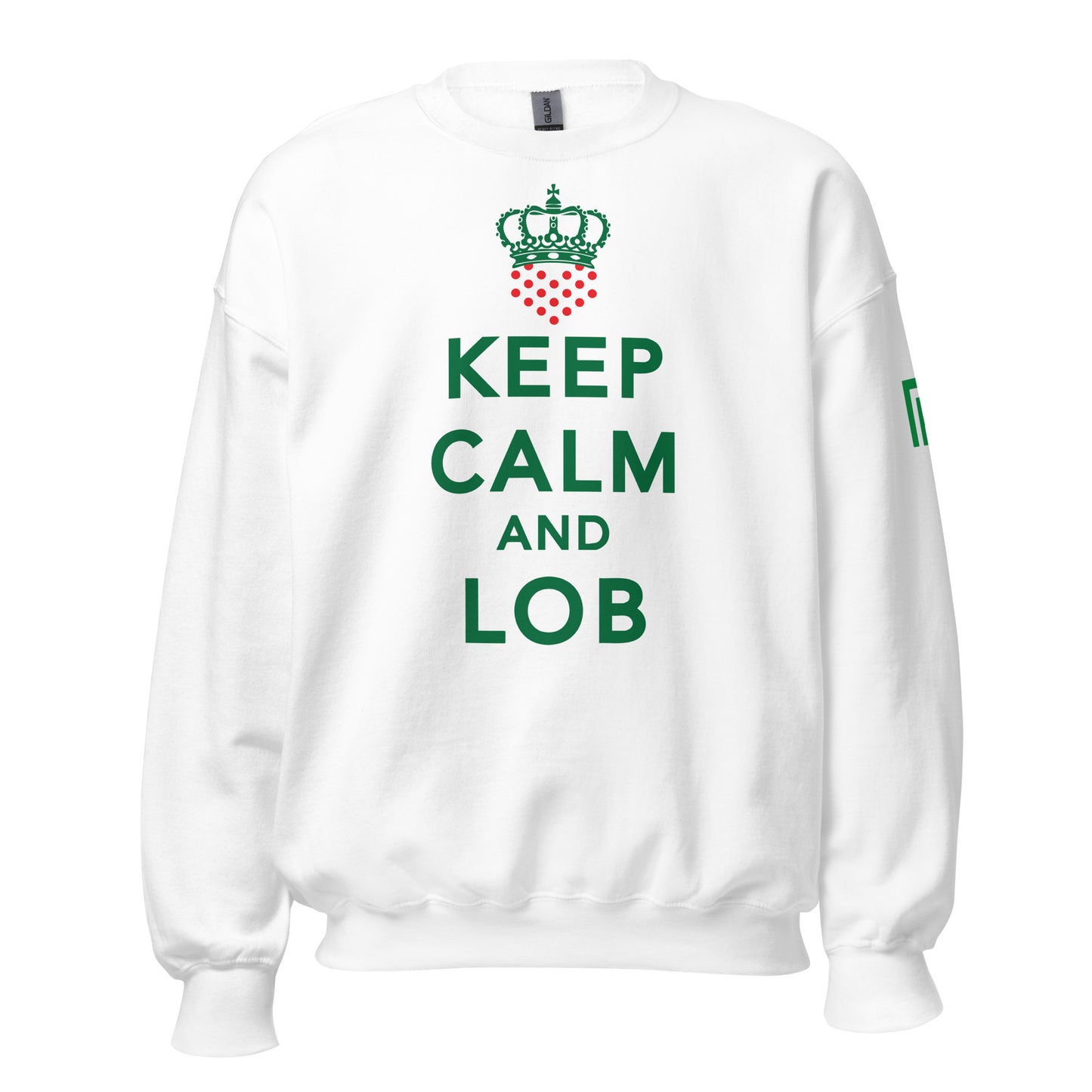 Keep Calm And Lob Crewneck Sweatshirt With Green Text