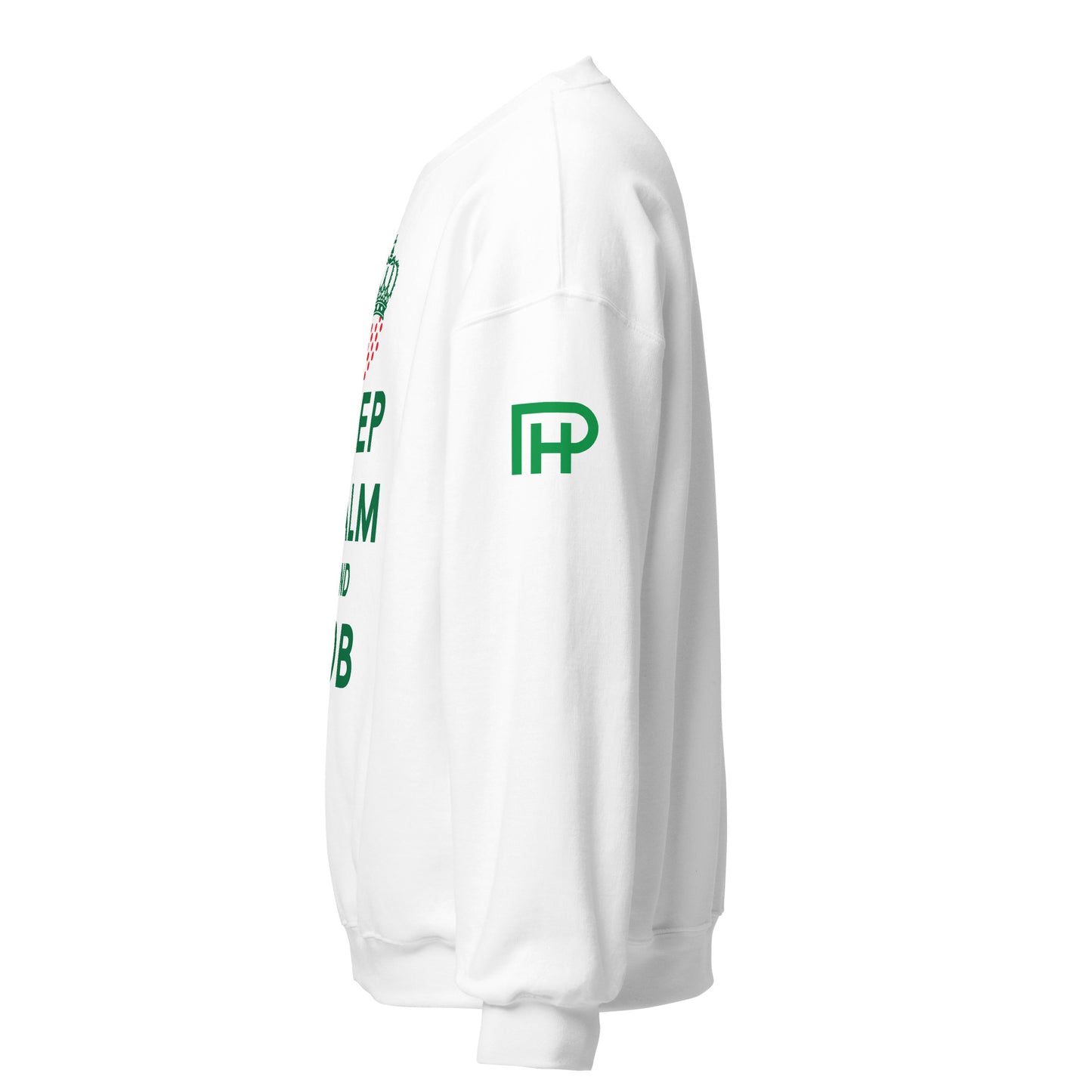 Keep Calm And Lob Crewneck Sweatshirt With Green Text