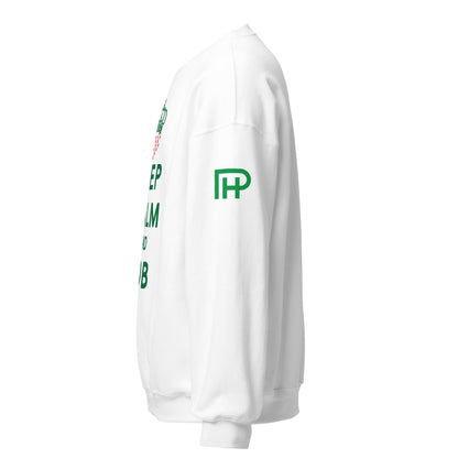 Keep Calm And Lob Crewneck Sweatshirt With Green Text