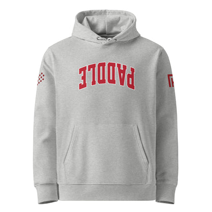 Paddle Tennis Hoodie With Upside-Down Red & White Text