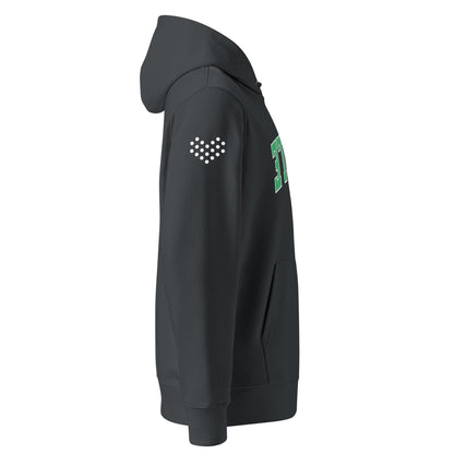 Paddle Tennis Hoodie With Upside-Down Green & White Text