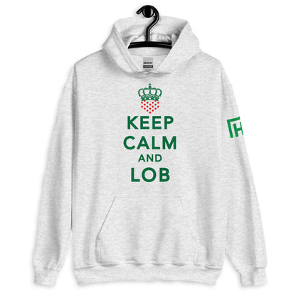 Keep Calm And Lob Hoodie With Green Text Design